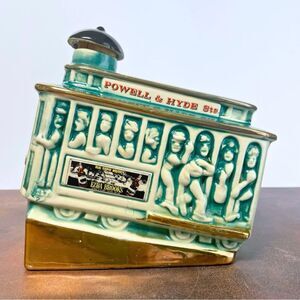 Vintage 1968 Ezra Brooks San Francisco Cable Car Whiskey Decanter with Stopper